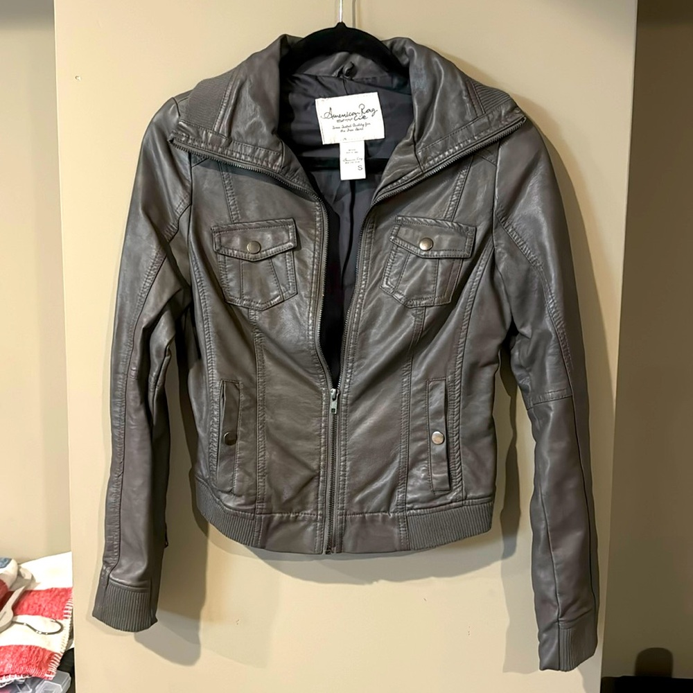 American Rag faux, leather bomber jacket